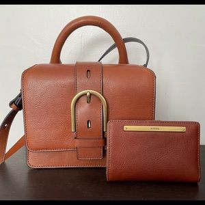 Fossil Wiley satchel and matching wallet